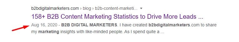 Google search and the date when was the article publish why you are not getting traffic to your website is because your content is outdated and you are not producing consistently new content