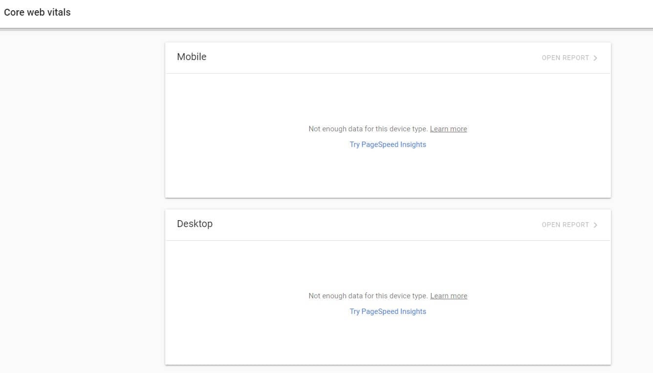 why i cannot see my core web vitals data and what can I do about it? core web vitals not enough data for this device. learn more